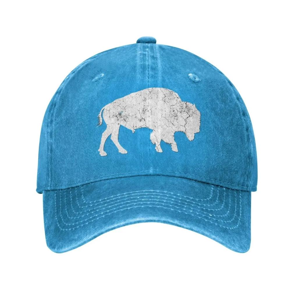 Bison Animal Lover Gifts Cowboy Hat Trucker Hat Baseball Hat Snapback Golf Hat Summer Hats Distresseded Buffalo Vintage