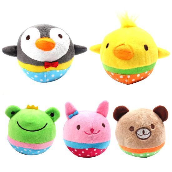 Puppy Cartoon Animals Bear Rabbit Plush Doll Cat Dog Biting Vocal Toy Pet Supply