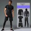Men's 5-Piece Outdoor Running Set: High Elastic, Breathable, Quick-Drying Fitness Sportswear