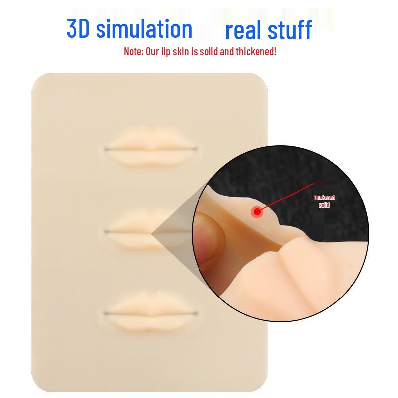 Microblading & Tattoo Practice Silicone Skin Set for Eyebrows and Lips (3-Pack)