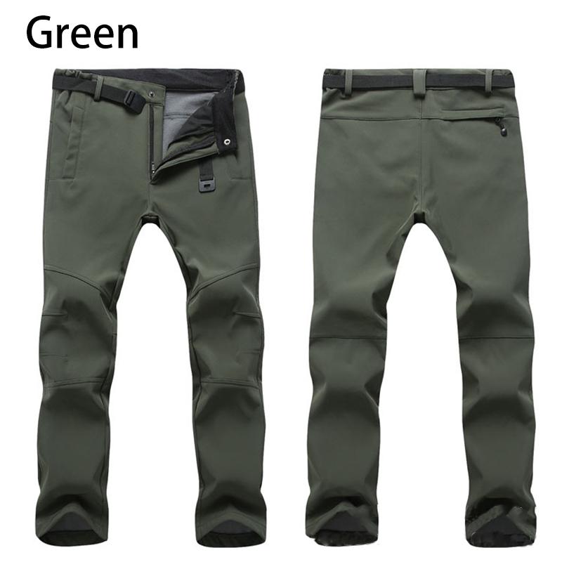 Men's Winter Outdoor Waterproof Hiking Trousers Camping Climbing Fishing Skiing Fleece Warm Pants