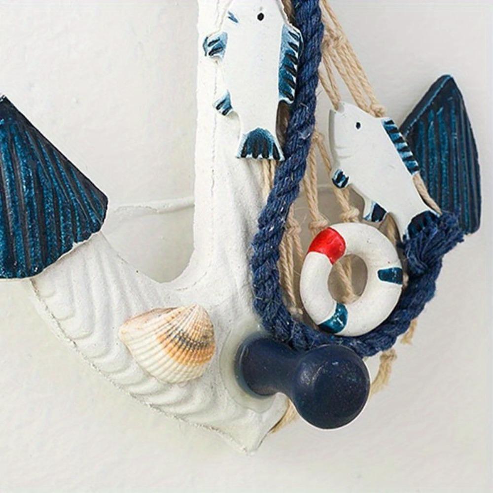 1PC Mediterranean Boat Anchor Ship Wheel Retro Wood Nautical Wall Hanging Ornament Decoration Steering Sailing Home Decor