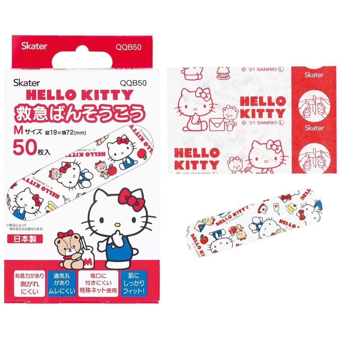 Skater first aid bandages size M bulk 50 pieces adhesive Hello Kitty Sanrio made Japan QQB50-A