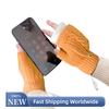 USB Powered Electric Heated Knit Gloves Fingerless Mittens Winter Warm Outdoor Hand Warmer