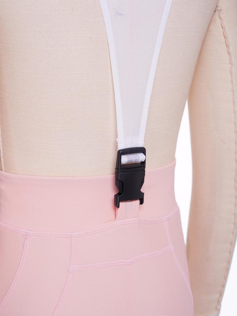 Kids Girls Cycling Bib Shorts High Waist V-Front 3D Padded Bike Shorts with Mesh Straps for Outdoor Sports Training