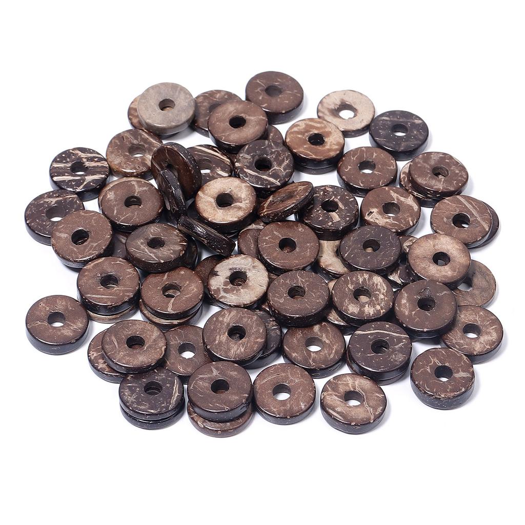 100pcs/lot Colored Button Wooden Beads Big Hole Flat Round Spacer Beads For Jewelry Making DIY Bracelet Necklace Accessories