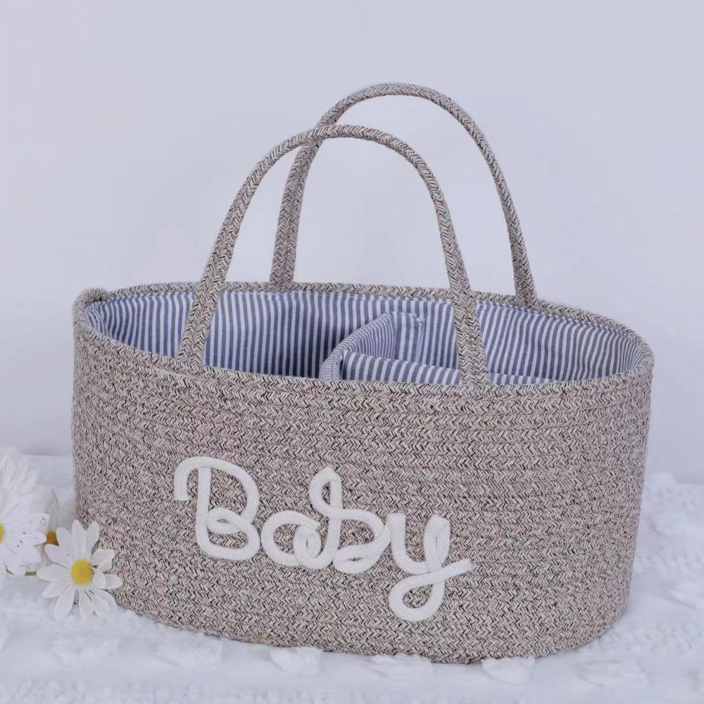 Large Capacity Storage Basket Cotton Rope Cosmetics Storage Baby Nappy Organiser  for Newborn