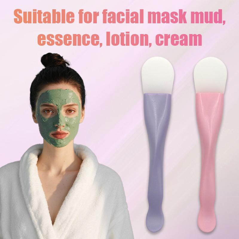 Dual-use Mud Film Brush DIY Film Soft Head with Scrapers Integrated Silicone Facial Mask Brushes Cleansing Brush Beauty Tools