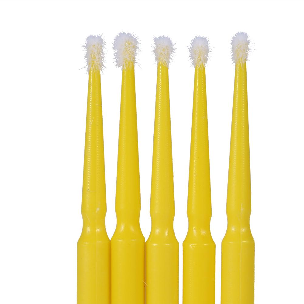 100PCSCelsiusBag Lady Disposable Extension Mascara Brush Eyelash Glue Cleaning Stick(Yellow)