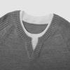 Semir Men's Winter Faux Two-Piece Round Neck Patchwork Knit Sweater