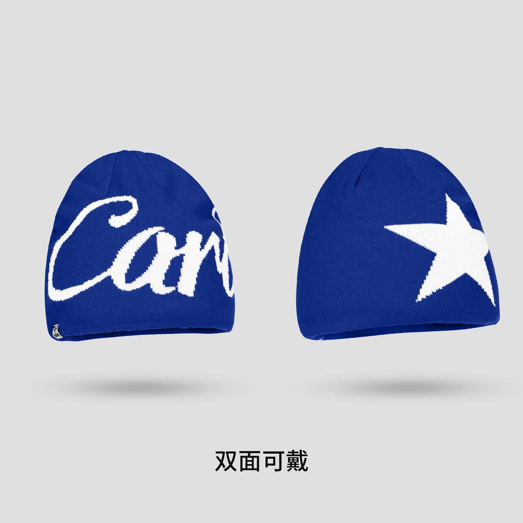 Autumn and winter hats women's cold hats big head circumference versatile knitted thin crimped outdoor stacking hats women's winter