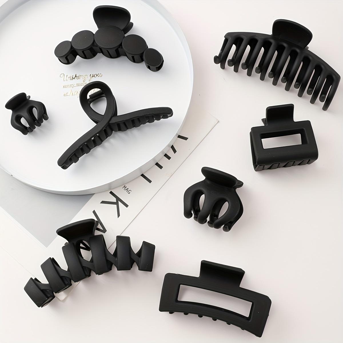 

8 шт., большие матовые зажимы для волос для густых и длинных волос — простой держатель для хвоста в виде осьминога с дизайном акулы