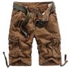 Men's Large Camouflage Cotton Work Shorts, WWII-Style Multi-Pocket Pants for Outdoor Training