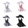 UV Protection Sunscreen Face Cover Dustproof Visor Hat Ice Silk Mask Wide Brimmed Hat Face Protection UV Protection Veil Fishing
