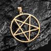 Stainless Steel Retro Religious Witchcraft Pentagram Pendant Necklace Men Women Fashion Lucky Jewelry