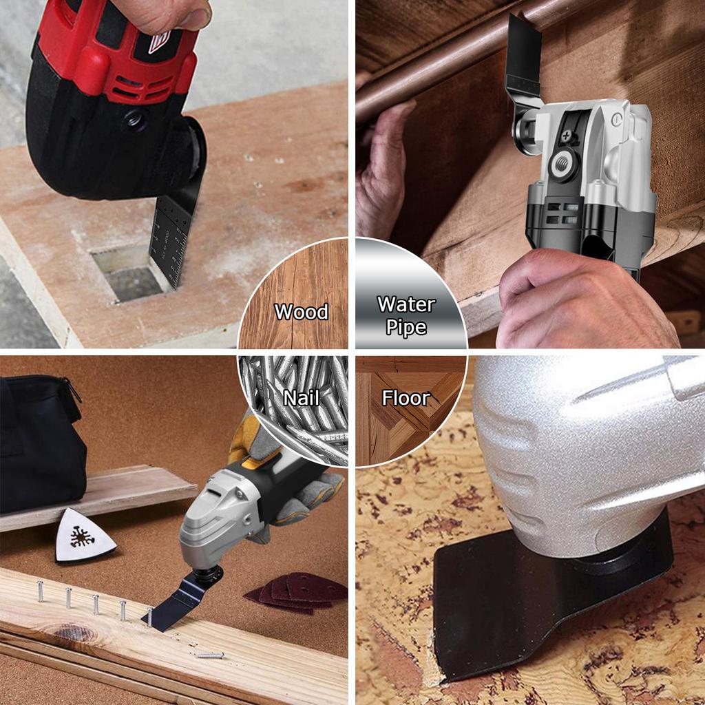 50Pcs Oscillating Saw Blades Set Quick Release Multitool Saw Blades for Cutting Wood Plastic Metal High Precision Sharp Blades