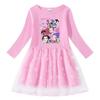 Vestido de Princesa Kpop Demon Slayer para Niñas con Lentejuelas Arcoíris y Malla, con Mangas Largas y Cortas para Primavera, Verano y Otoño.