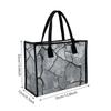 Gray Cracked Pattern Tote Bag Casual Daily Handbag Lightweight Reusable Shopping Bag for Women