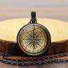 Steampunk Compass Time Gem Necklace Vintage Pendant Fashion Jewelry Chain Accessory