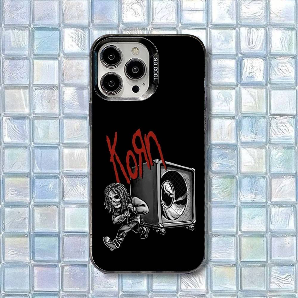 K-Korn Metal Rock Band Phone Case For iPhone 16,15,14,13,12,11,8,7,Pro,Max,Plus,Mini,XS,SE Shockproof Matte Cover