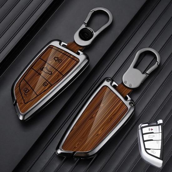 Aluminum Alloy Leather Car Key Case Cover For BMW 1 2 3 4 5 6 7 X2 X3 X4 X5 X6