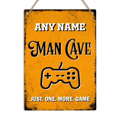 MAN CAVE PERSONALISED Name Retro Metal Tin Wall Sign Plaque Funny Gamer GiftAluminum 30x40cm(11.8x15.7inch)
