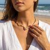 Gargantilla Metálica Líquida Abstracta Vintage Aspecto de Lujo Collar Declaración para Mujeres Minimalista Moderno Collar Ondulado Joyería Regalo