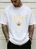 Unisex Crew Neck Canada Maple Leaf Letter Print Short Sleeve Cotton Tee Casual Summer Streetwear Loose Basic Daily Outdoor Wear Top