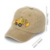 Kids Cotton Baseball Cap with Cartoon Excavator Embroidery Unisex Children Curved Brim Sun Hat for Boys Girls Outdoor Play Comfortable Breathable