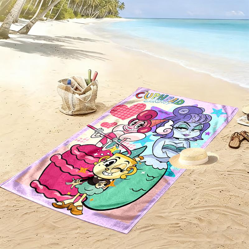 Energetic Cartoon 2D Flat Print Beach Towel, Large Soft Quick Dry Towel for Beach Camping SwimmingXSTJ0915269