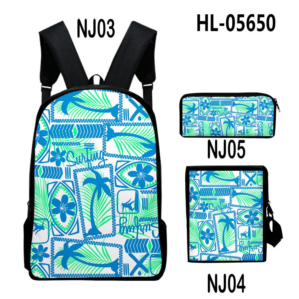 Trendy Popular Tribal patterns 3D Print 3pcs/Set pupil School Bags Laptop Daypack Backpack Inclined shoulder bag Pencil Case