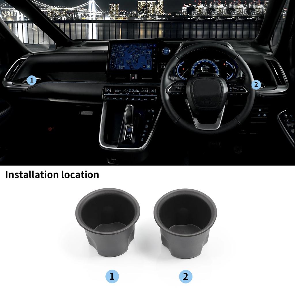 for Toyota Voxy 90 2025-2025 Car Cup Holder TPE Shock-Absorbing Water Cup Storage Tray Dashboard Drinks Holder Accessories 2pcs