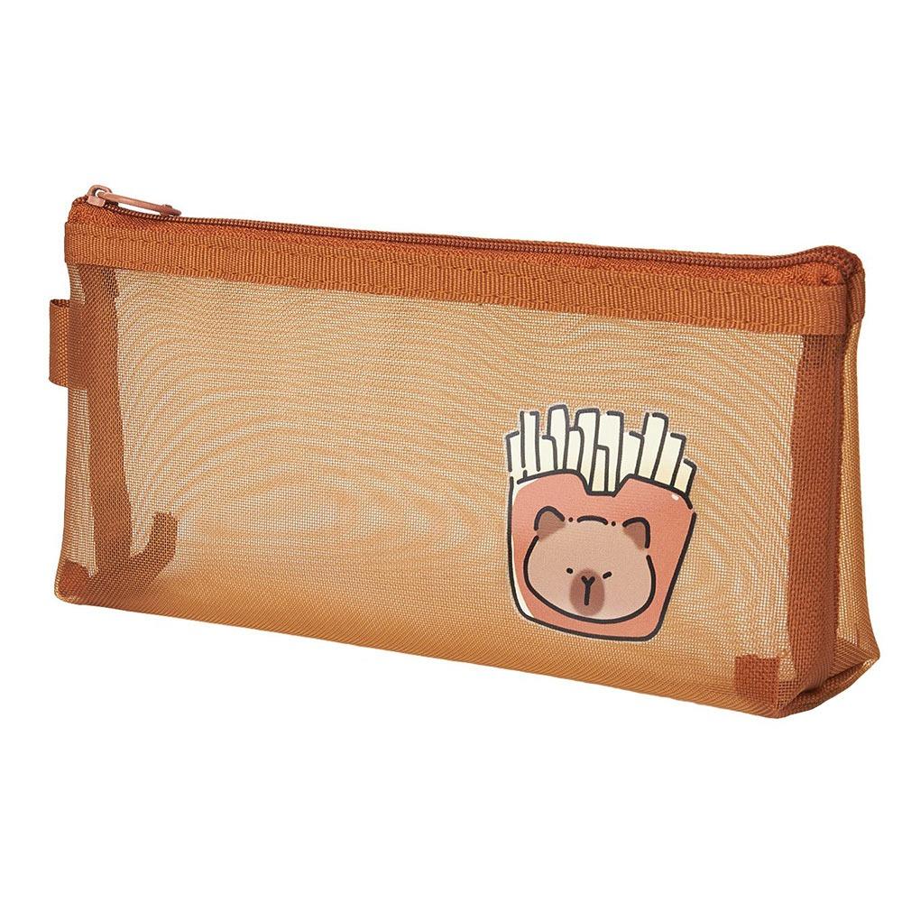 

Mesh Pen Bag Capybara Pencil Case Multi-functional Stationery Organizer Gift 02