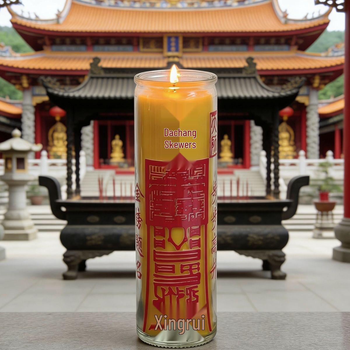 Handmade Gaokao Wenchang Tower Glass Candle Ornament