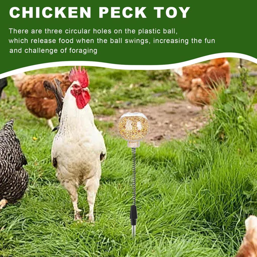 2pcs Swing Chicken Feeder Chicken Coop Pecking Toy for Boredom Busting Poultry Treat Dispenser for Boredom Busting