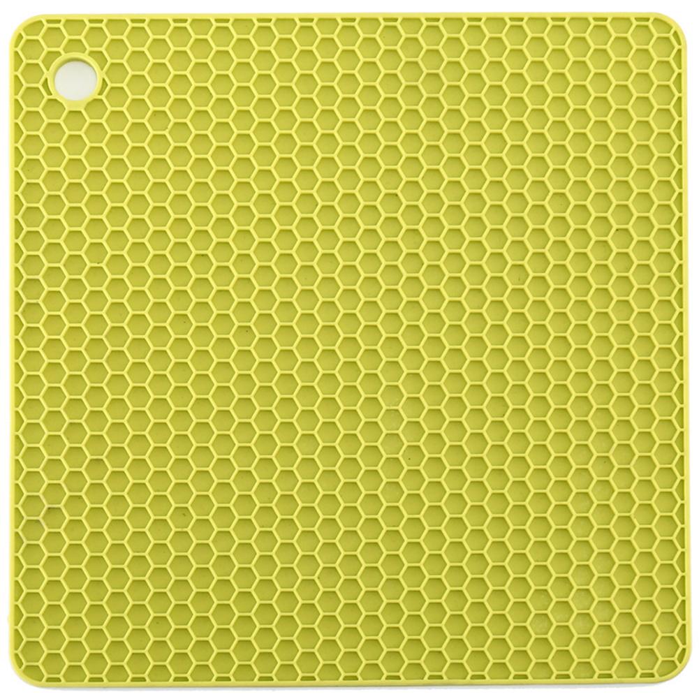 High Temperature Resistant Thermal Insulation Square Honeycomb Silicone Pot Mat 7.2 x 7.2 x 0.2in