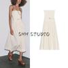 Summer New Product Women's Clothes Normcore Air Volume Feeling Hem Patchwork Belt off-the-Shoulder Tube Top Dress 3641703