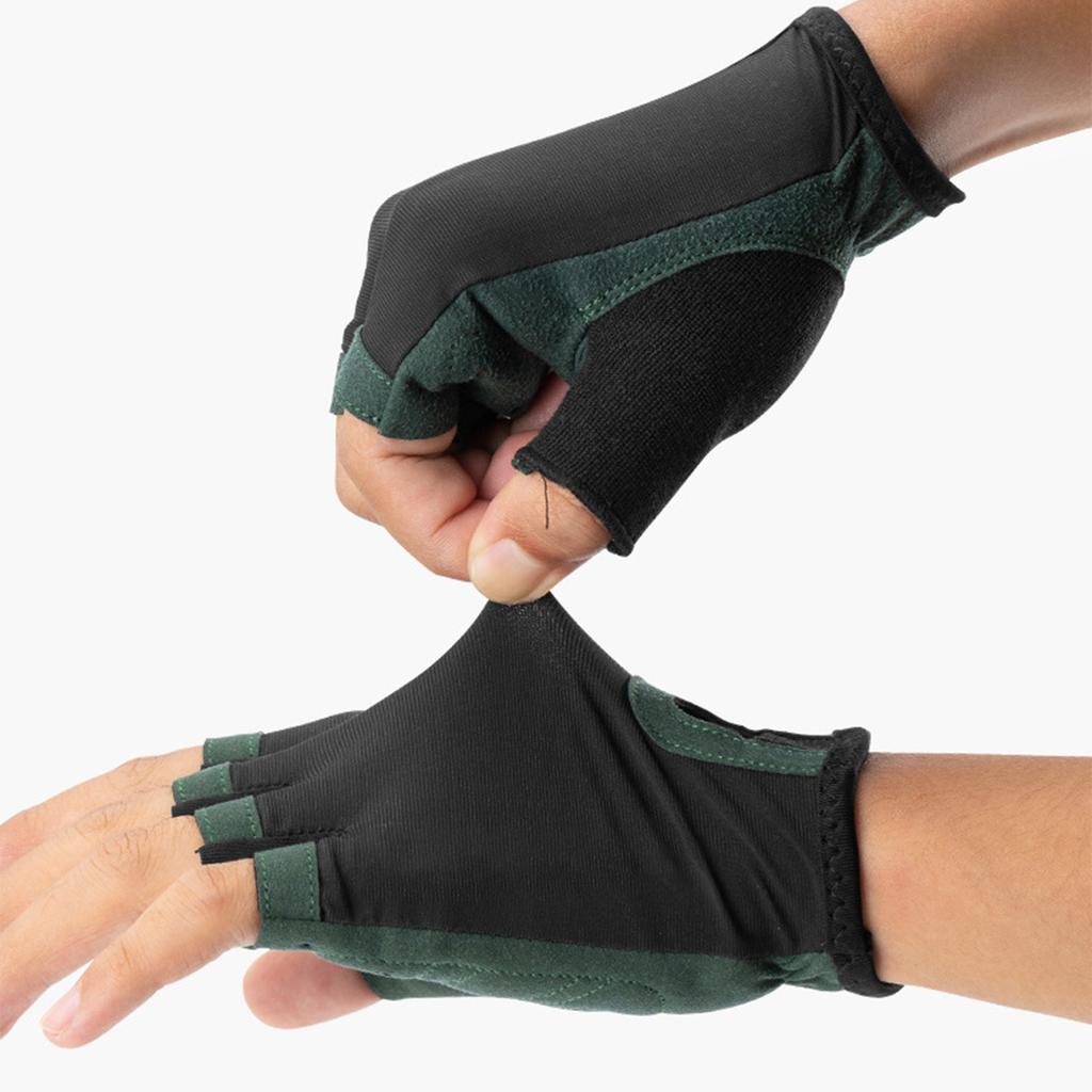 Fingerless Gloves Anti Slip Shock Absorbing Half Finger Gloves for Outdoor Bike Riding Hiking