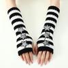 Women's Star Knit Fingerless Gloves - Stylish Autumn/Winter Arm Warmers for Cold Protection