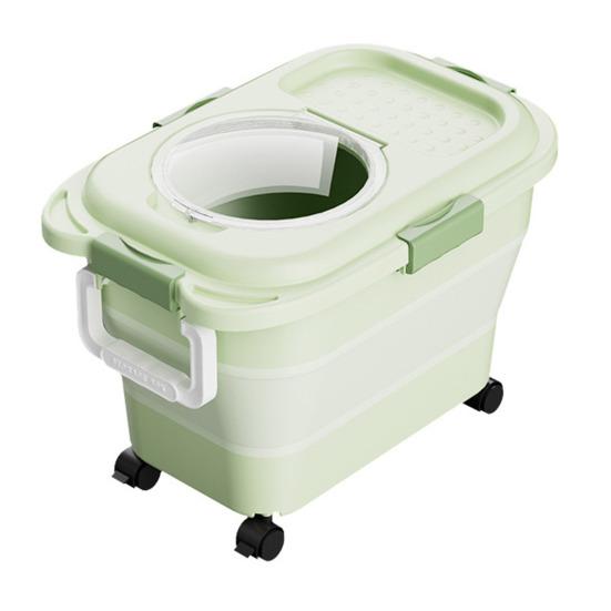 Folding Rice Storage Container BPA-Free Large Capacity Collapsible Sugar Cereal Storage Bin Dispenser