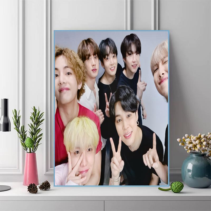 BTS Pattern  3pcs 100% Round Full Drill 5D DIY Diamond Painting Embroidery Cross Stitch Rhinestone Décor
