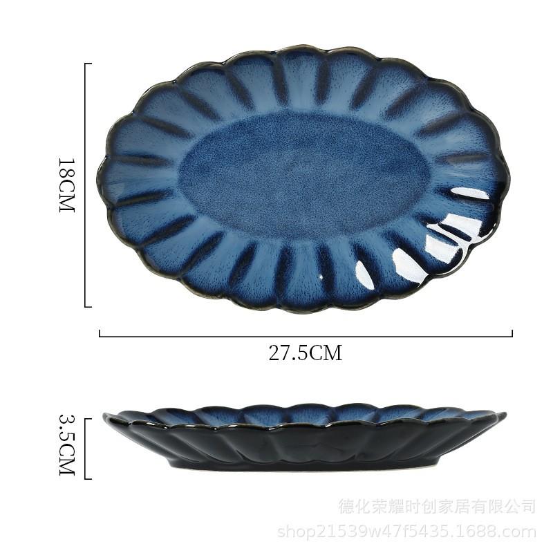 Japanese Retro Ceramic Dinnerware Set Handmade Glazed Stoneware Bowls Plates Home Dining Tableware