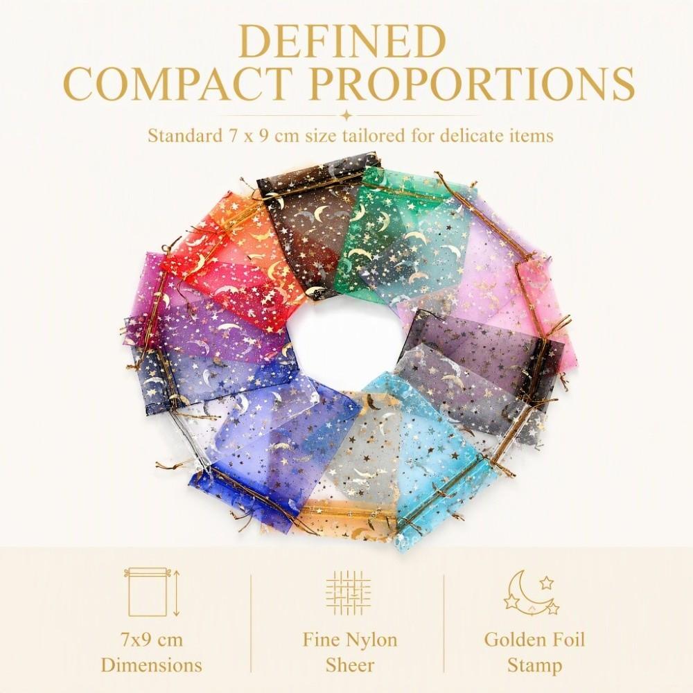 200PCS Drawstring Closure Drawstring Mesh Bag Sheer Fabric Transparent Gift Bag Gift Wrapping