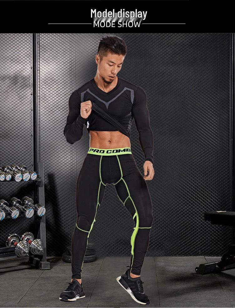 Collants et leggings de sport pour hommes à haute élasticité et séchage rapide