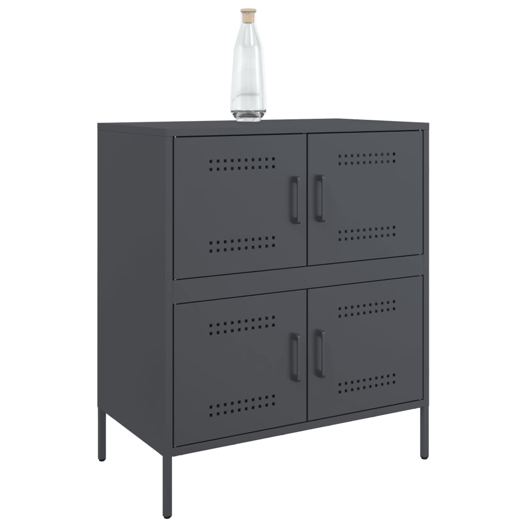 Vidaxl Szafka Boczna, Antracytowa, 68X39X79 Cm, Stal