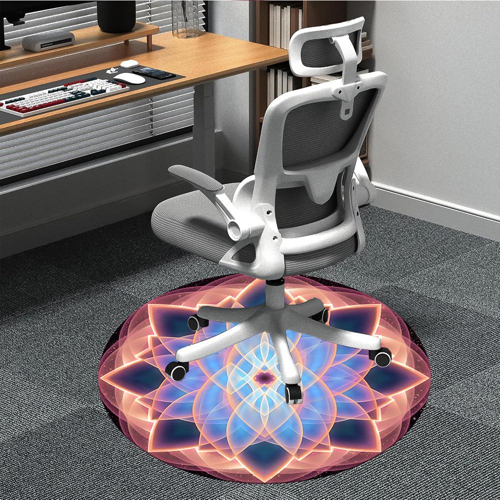 

1pc Lotus Mandala Pattern Chair Carpet for Office, Soft Comfortable Mat For Office, Living Room, Bedroom, Machine Washable Carpet yy251112061 80cm by 80cm