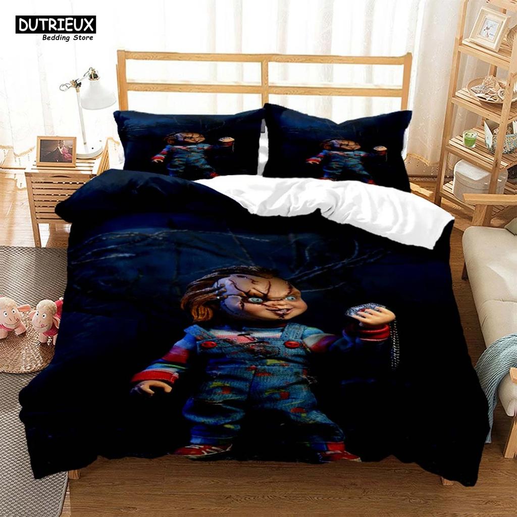 Funda Nórdica con Estampado de Payaso de Película de Terror de Halloween Funda de Almohada Juego de Ropa de Cama para Cama Queen Juego de Ropa de Cama de Lujo Personalizado Ropa de Cama Personalizada