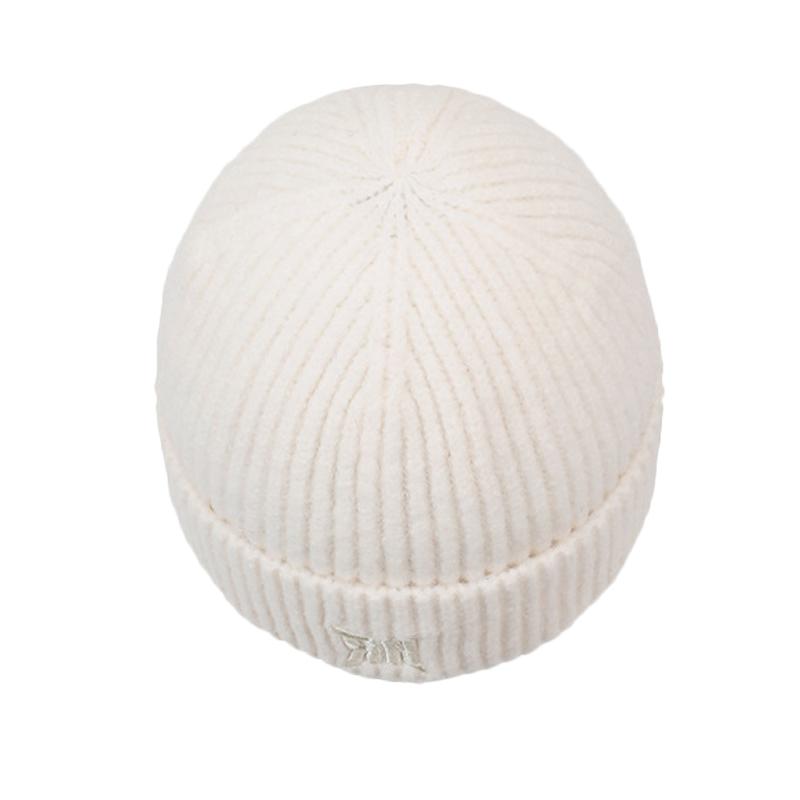 Herbst Winter Einfarbige Mütze Outdoor Wollmütze Samt Warme Gestreifte Strickmütze