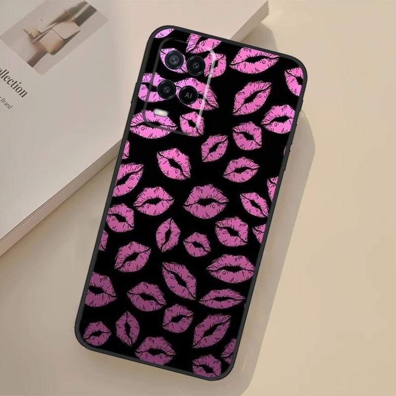 Lipstick Pink Kiss Case For Oppo A5 Pro A15 A17 A57 A77 A18 A38 A58 A78 A98 A96 A76 A16 A94 A74 A54 A40 A60 A80