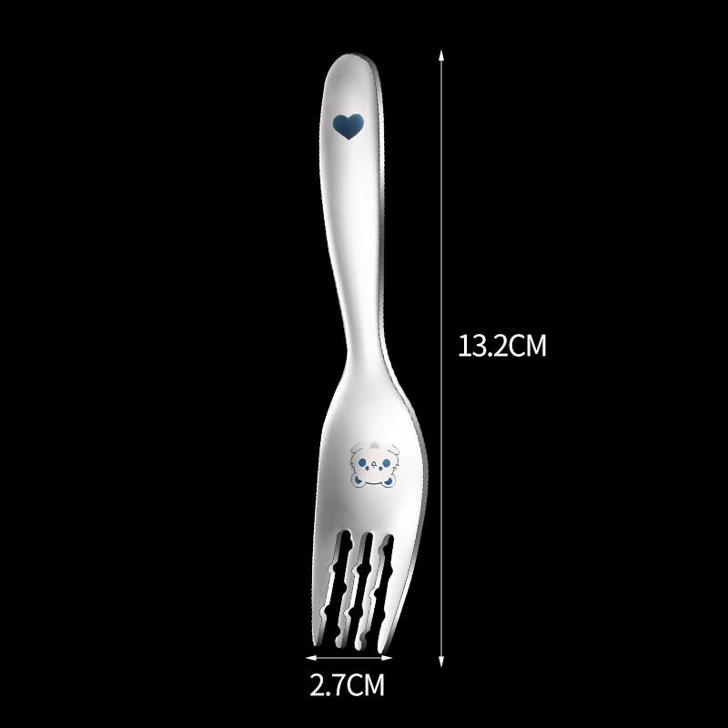 316 Stainless Steel Children's Spoon Fork for Eating and Drinking Soup Spoons Colorful Cartoon Dessert Spoons for Young Children